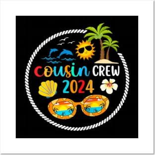 2024 Cousin Crew Summer Vacation Beach Family Trips Matching Posters and Art